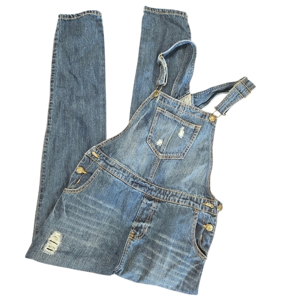 GUESS Kids Girls Denim Cotton Distressed Jumpsuit